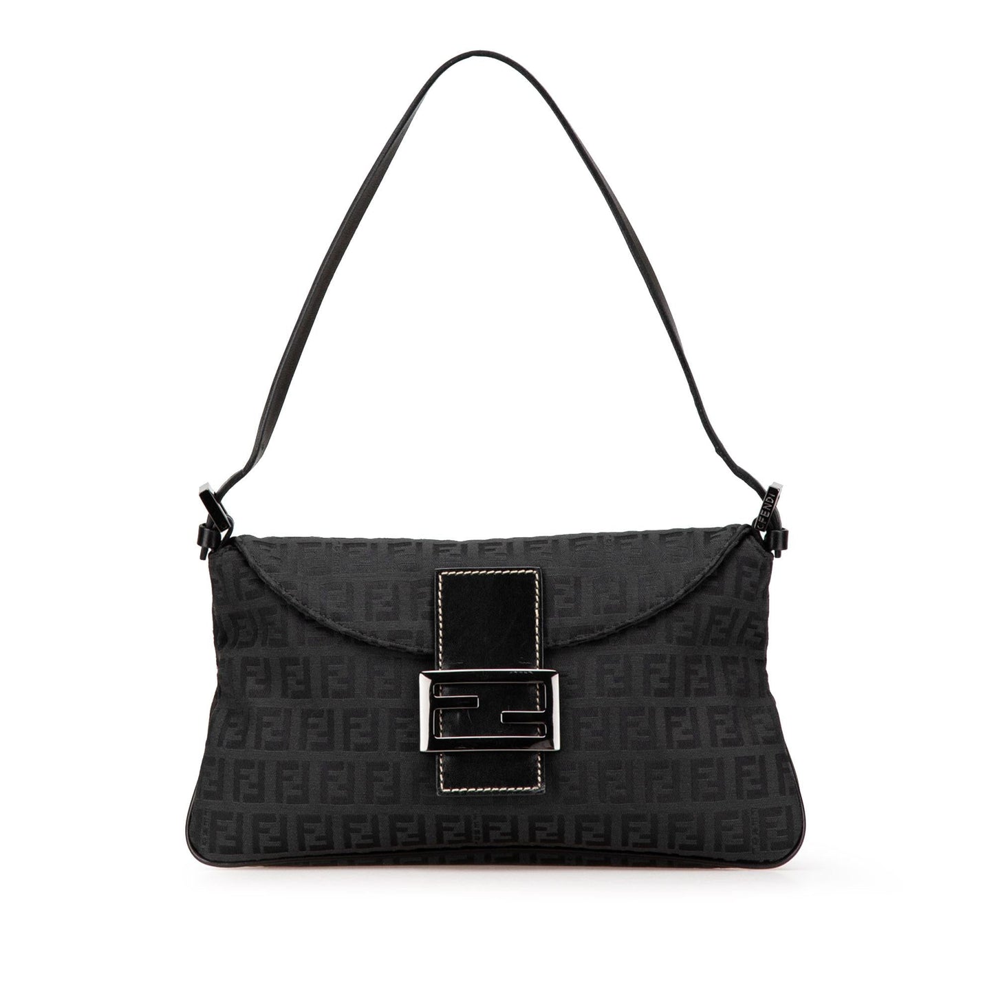 Fendi Zucchino Canvas Double Flap Shoulder Bag