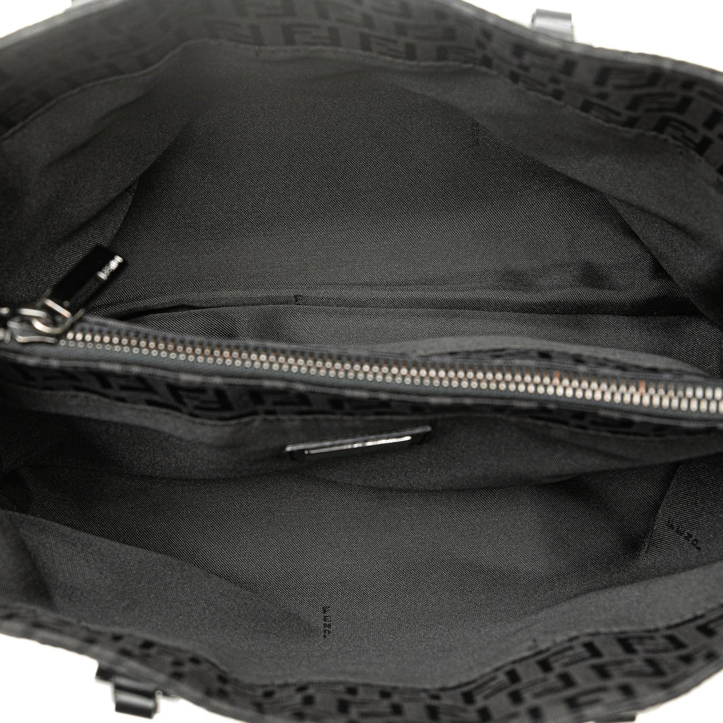 Fendi Zucchino Canvas Double Flap Shoulder Bag