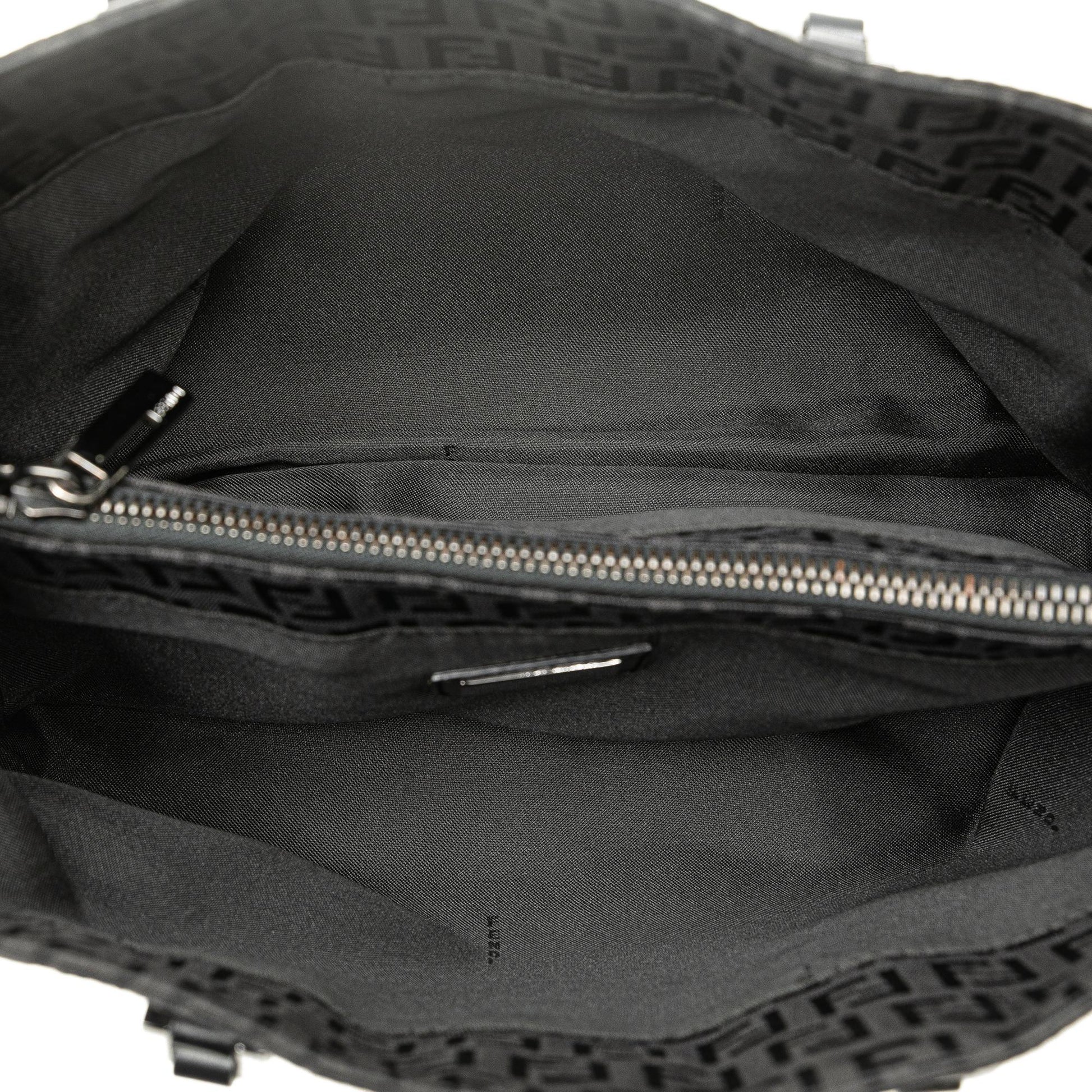 Fendi Zucchino Canvas Double Flap Shoulder Bag