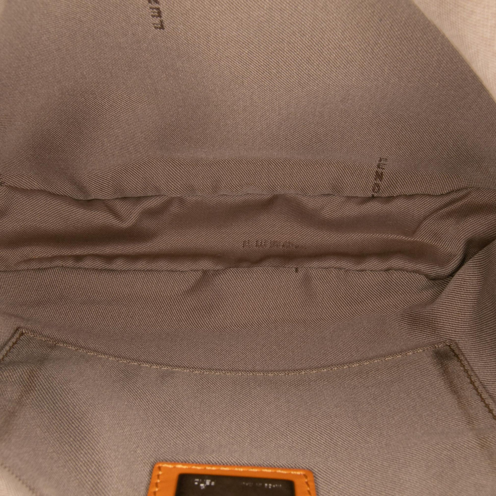 Fendi Zucca Embroidered Canvas Baguette Satchel