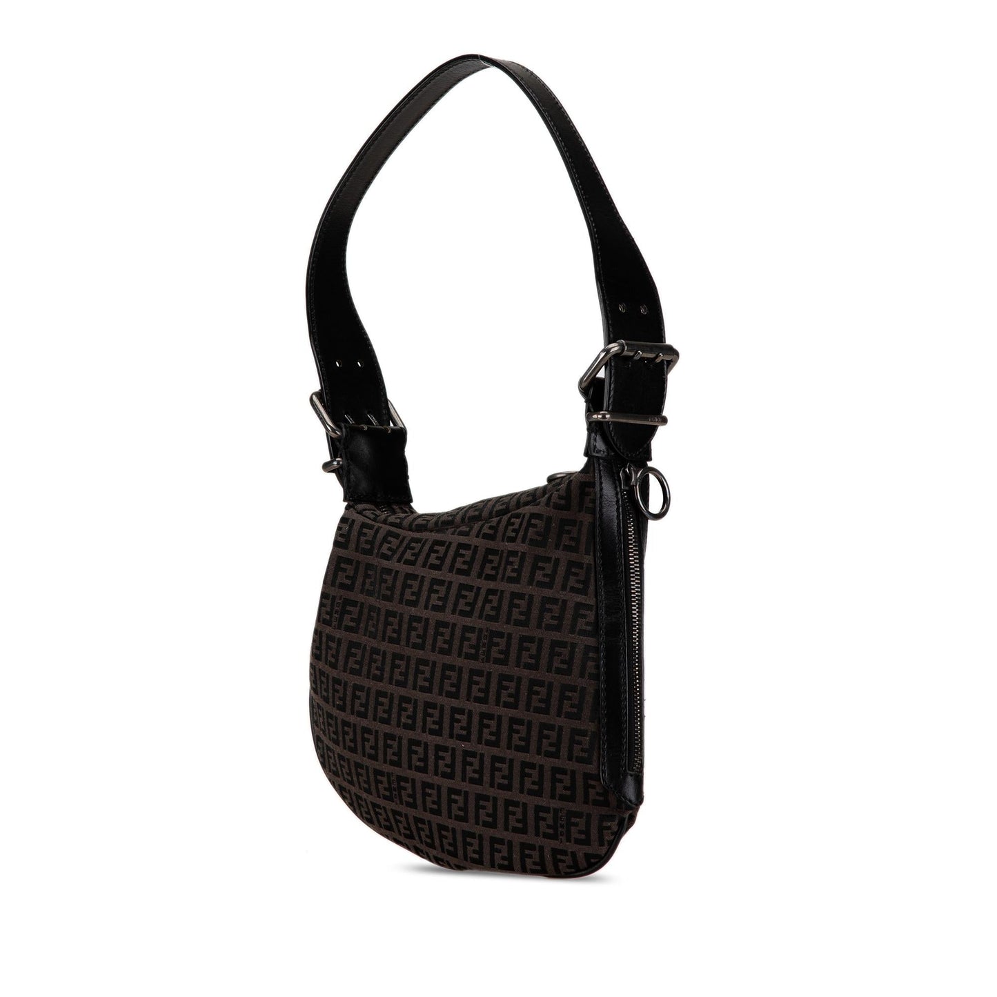Fendi Zucchino Canvas Oyster Shoulder Bag (MyLE1w)