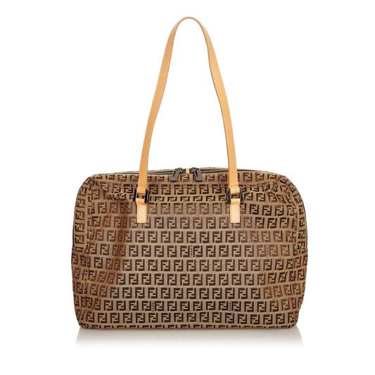 Fendi Zucchino Canvas Shoulder Bag (25645)