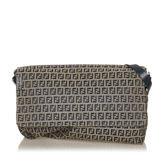 Fendi Zucchino Canvas Shoulder Bag (27596)