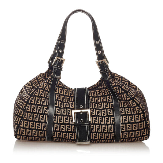 Fendi Zucchino Canvas Shoulder Bag (27820)