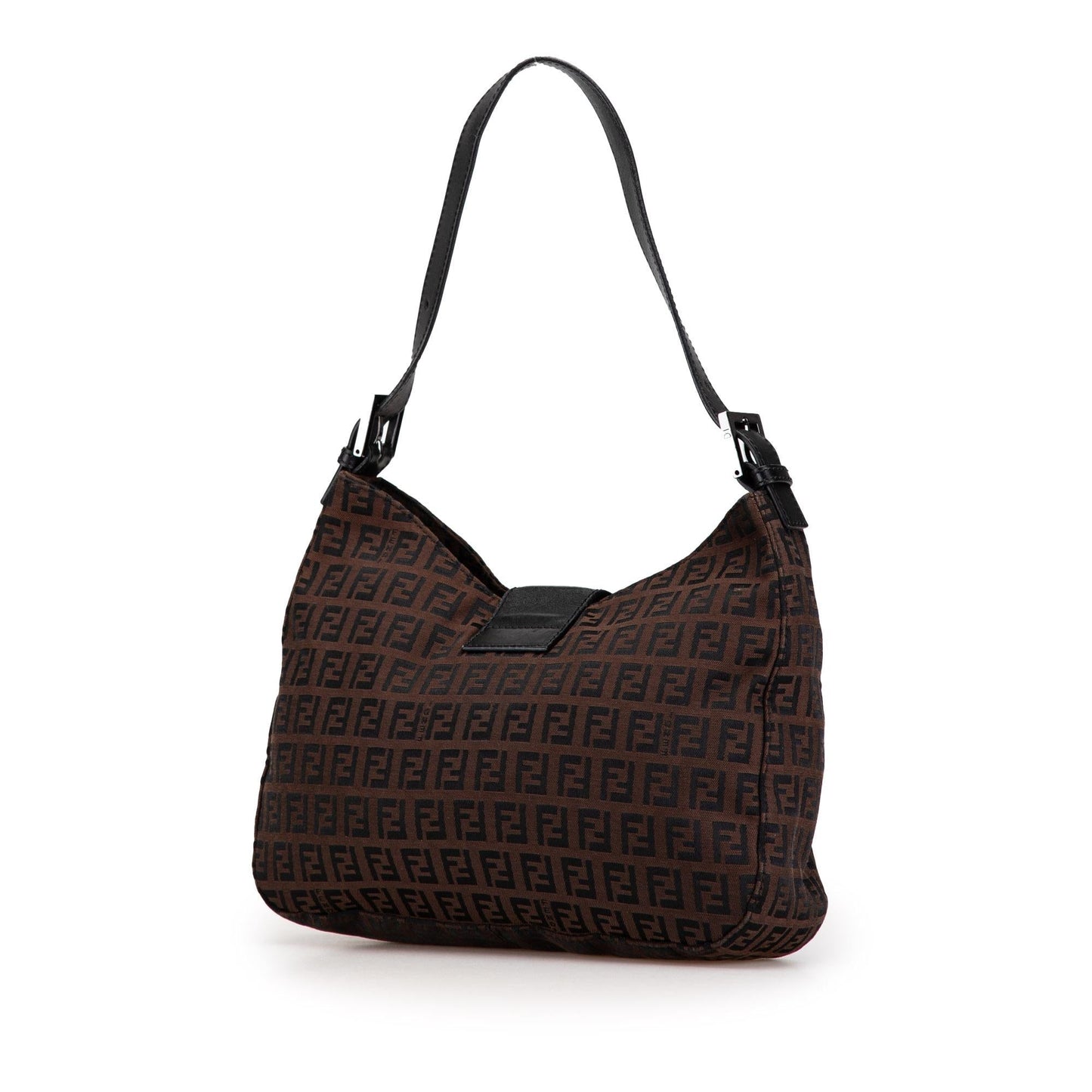 Fendi Zucca Canvas Double Flap Shoulder Bag (SHG-yawuvE)