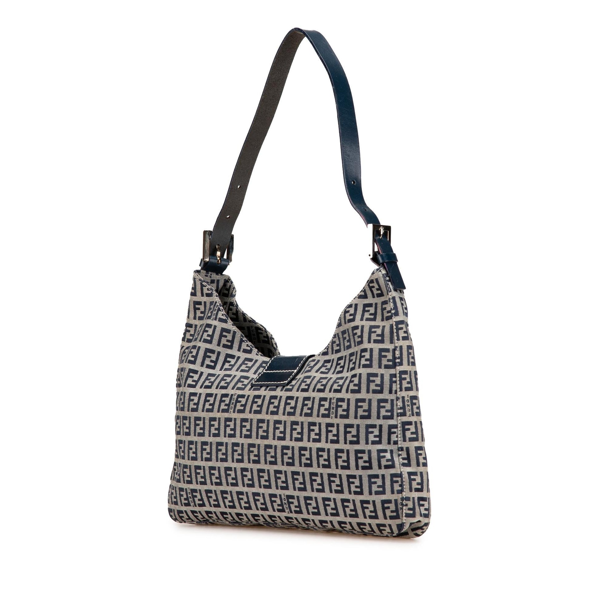 Fendi Mini Zucca Embossed Leather Baguette Satchel