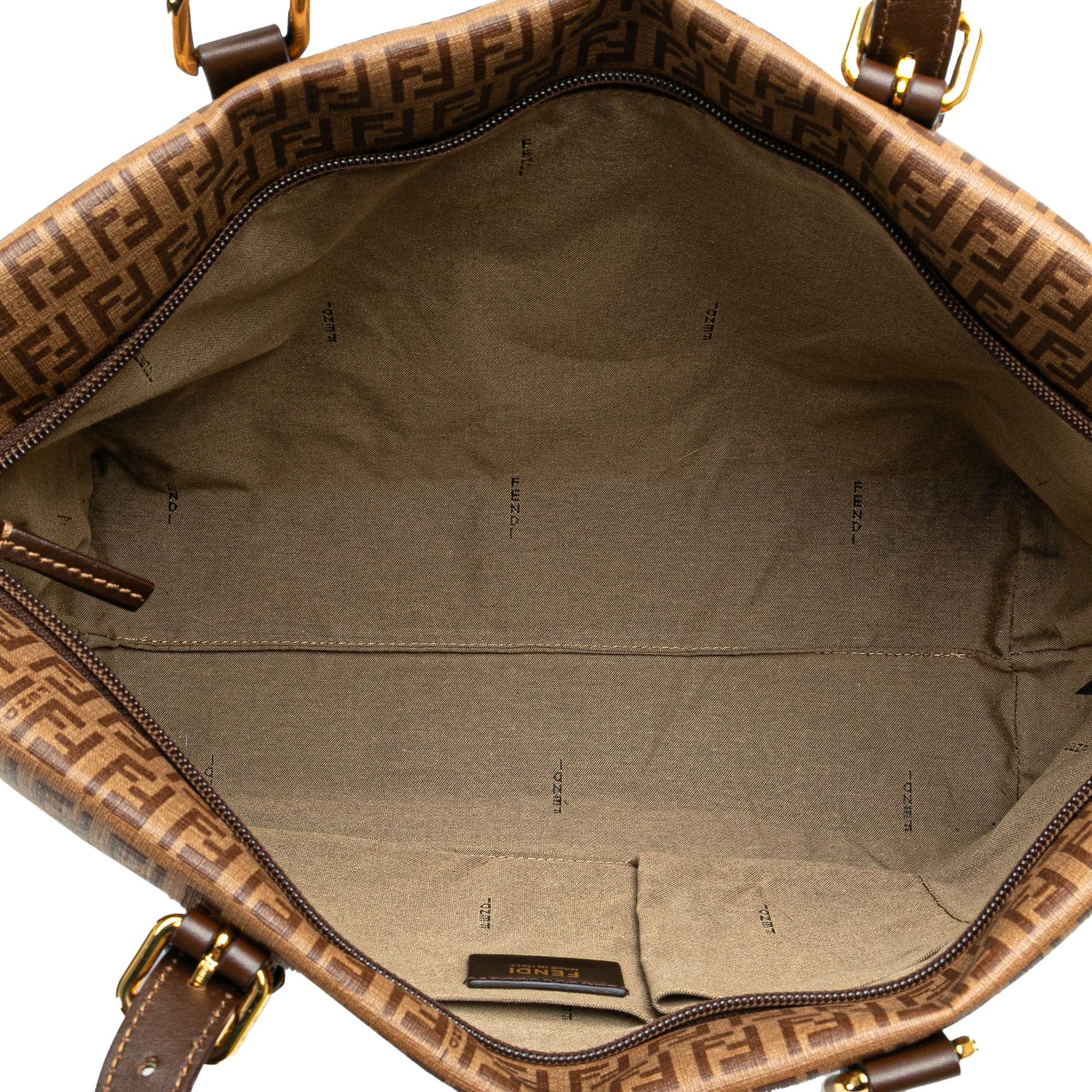 Fendi Bicolor Leather Chain Midi Baguette