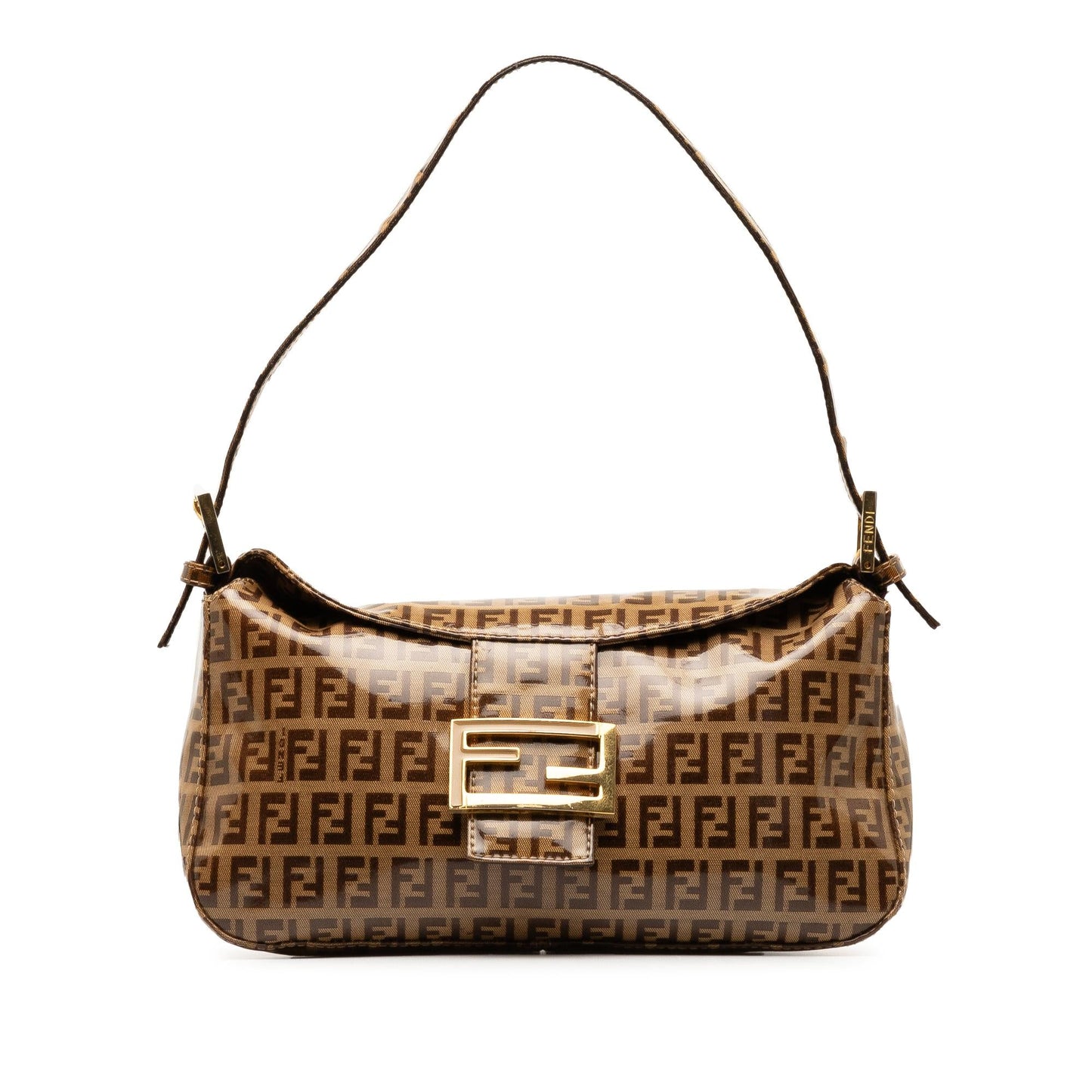 Fendi Zucchino Crystal Double Flap Shoulder Bag (wzAbEZ)