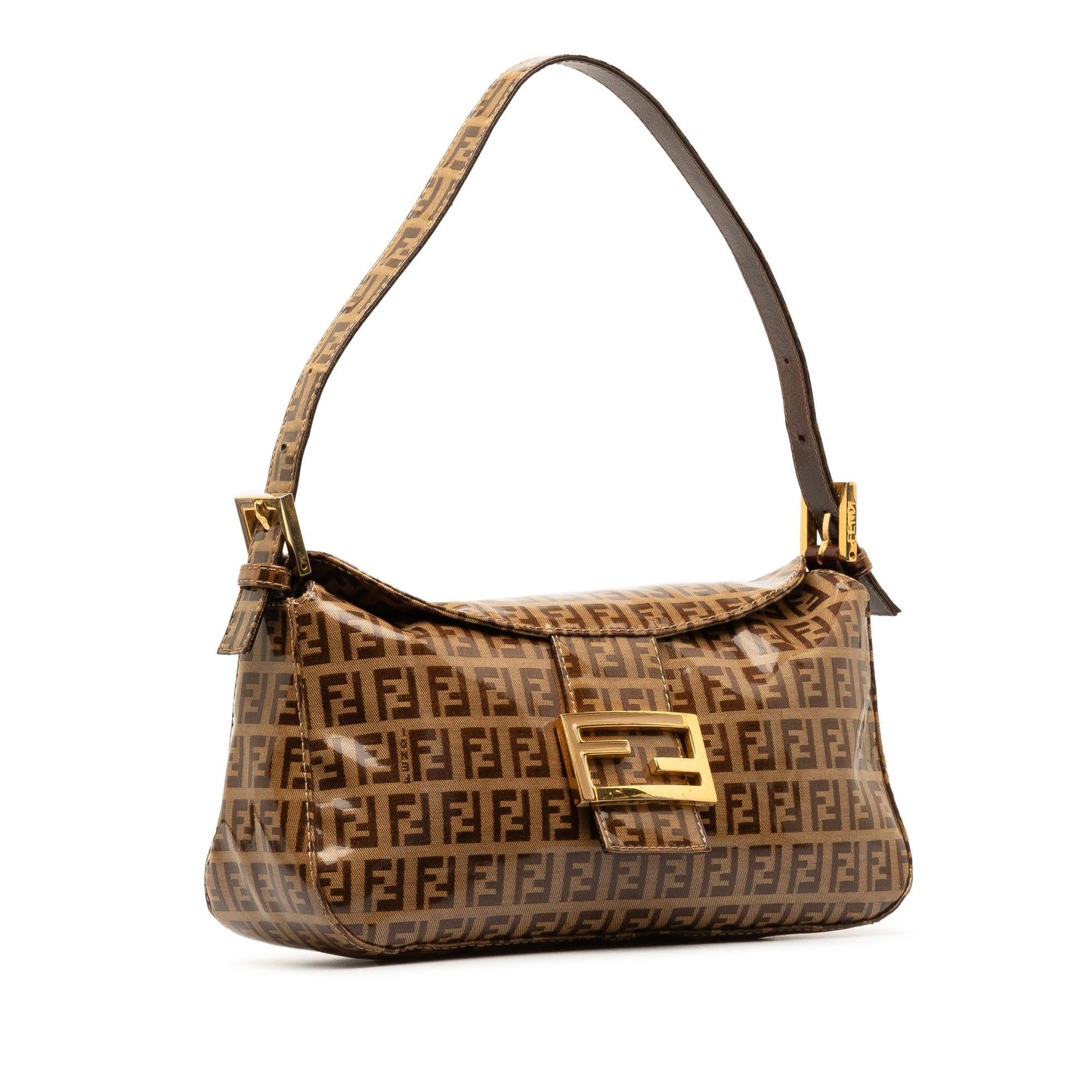 Fendi Zucchino Crystal Double Flap Shoulder Bag (wzAbEZ)