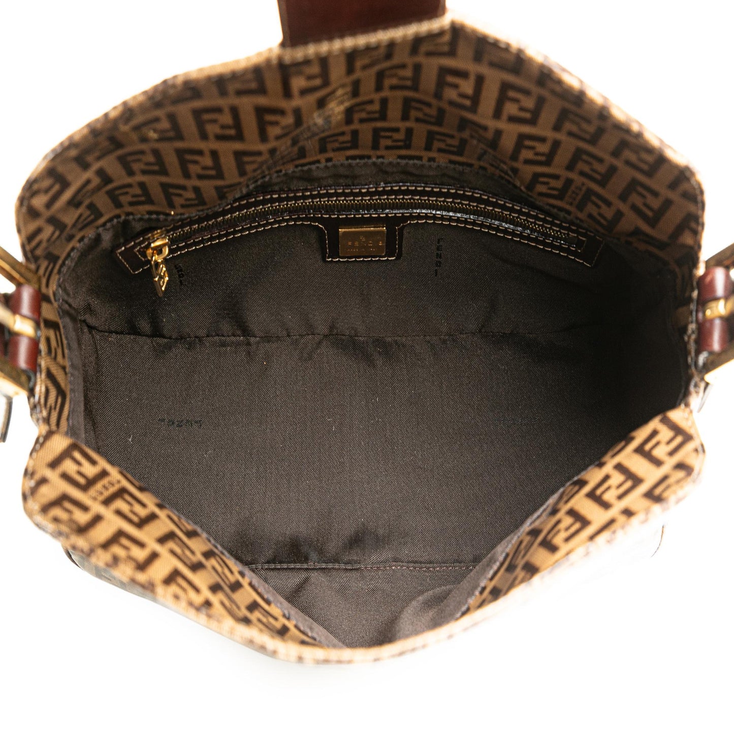Fendi Zucchino Crystal Double Flap Shoulder Bag (gkfgVN)
