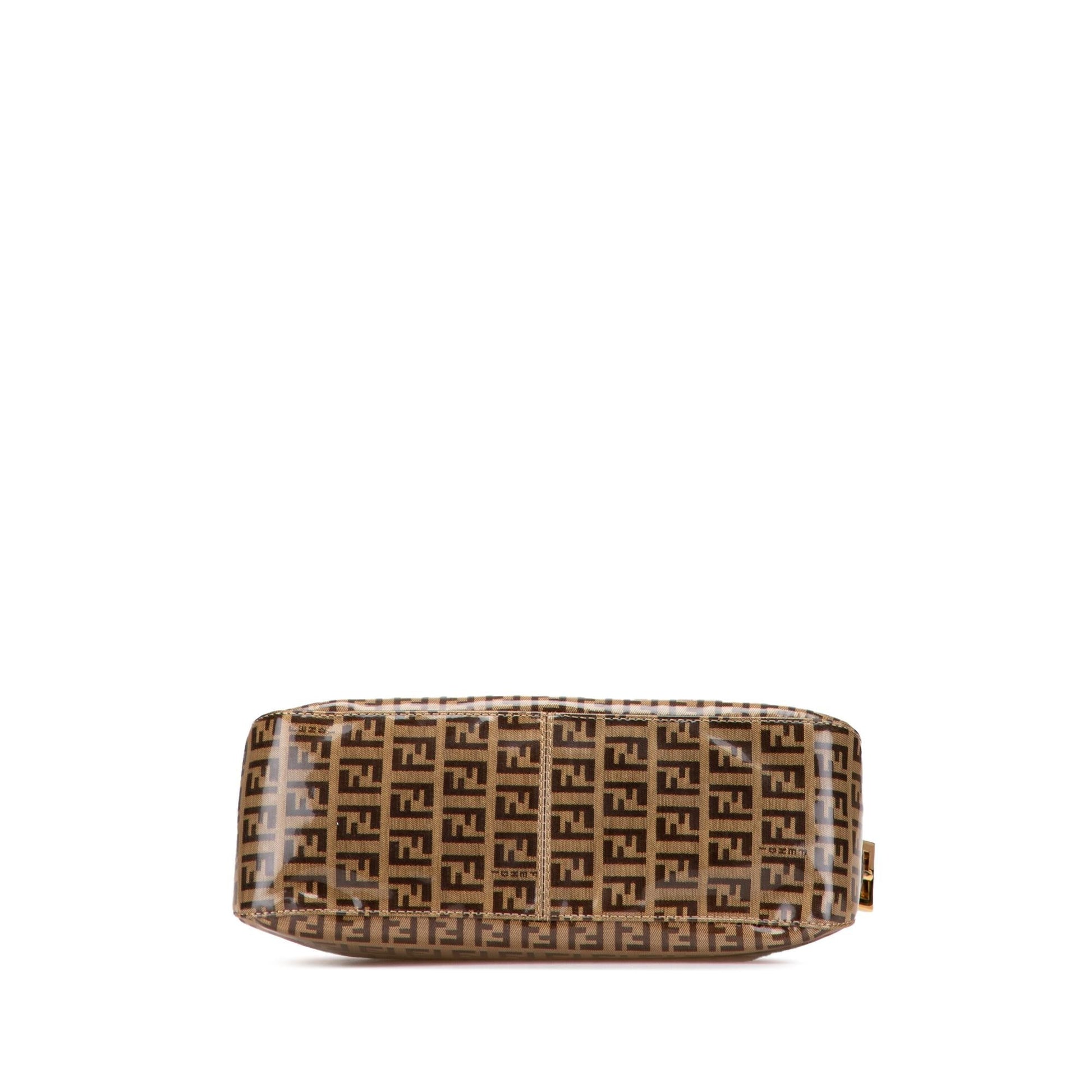 Fendi Zucchino Crystal Double Flap Shoulder Bag
