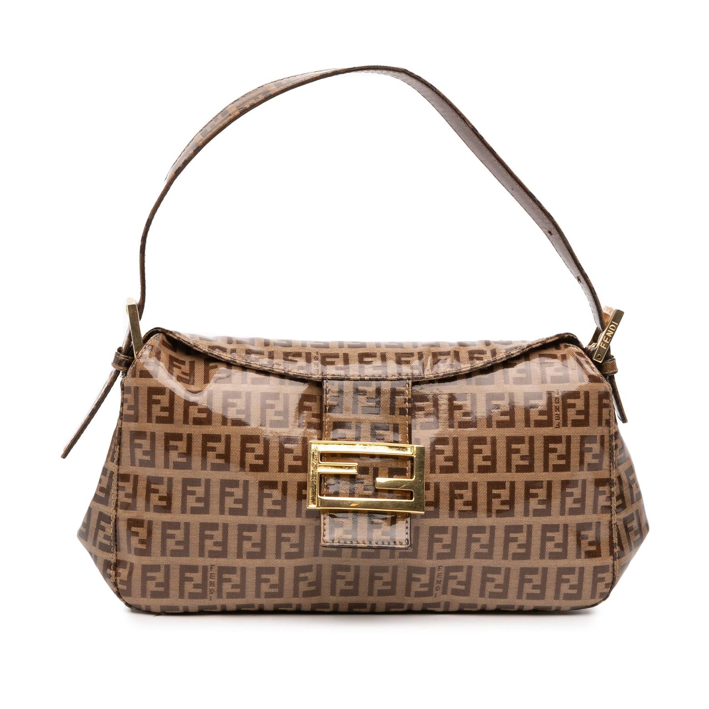 Fendi Zucchino Crystal Double Flap Shoulder Bag