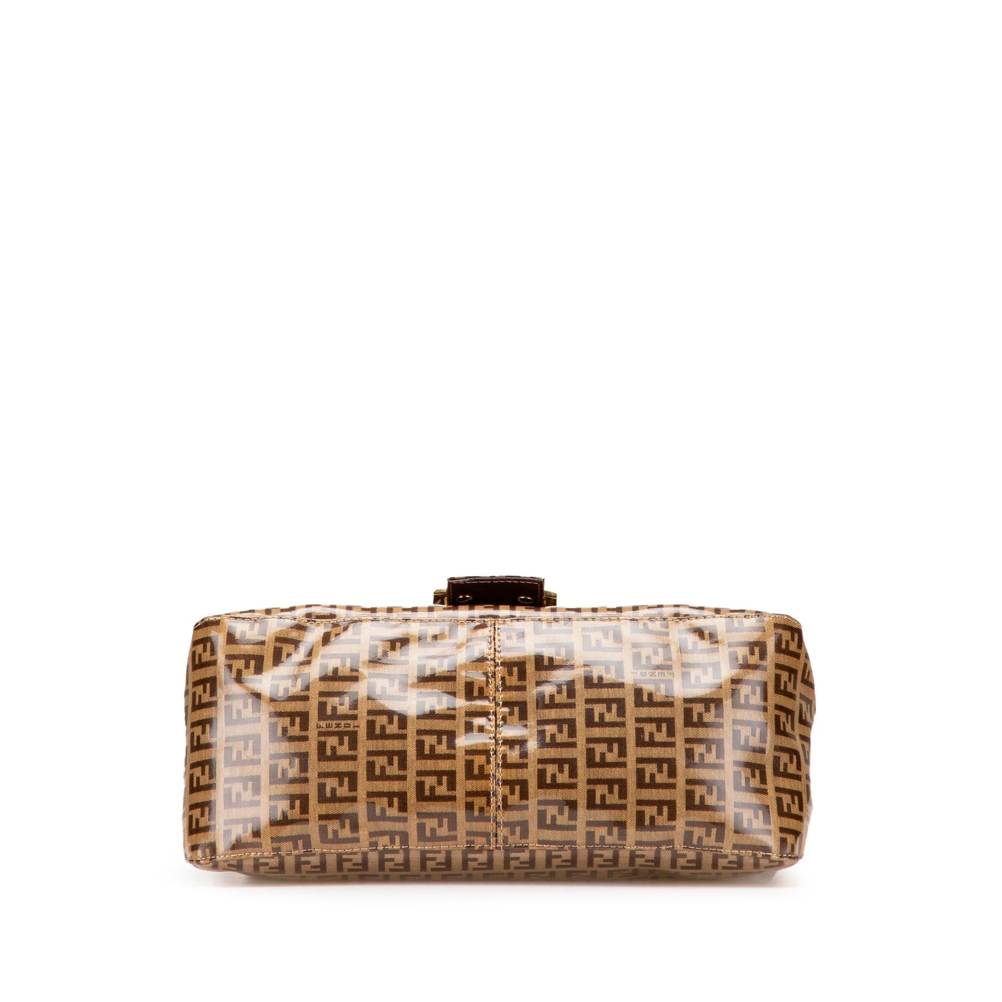 Fendi Mini Zucca Embossed Leather Baguette Satchel