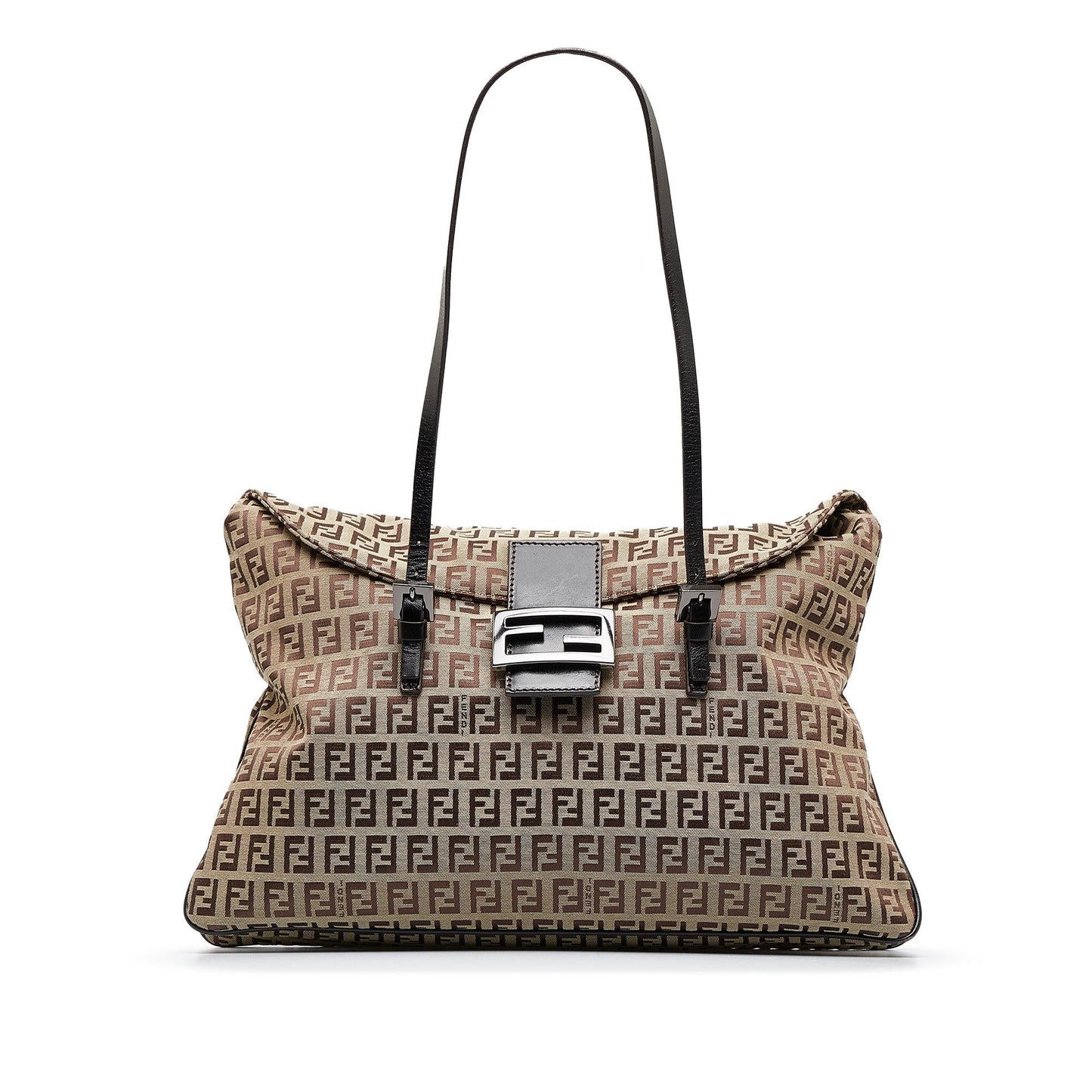 Fendi Zucchino Double Flap Shoulder Bag (bz3W6K)