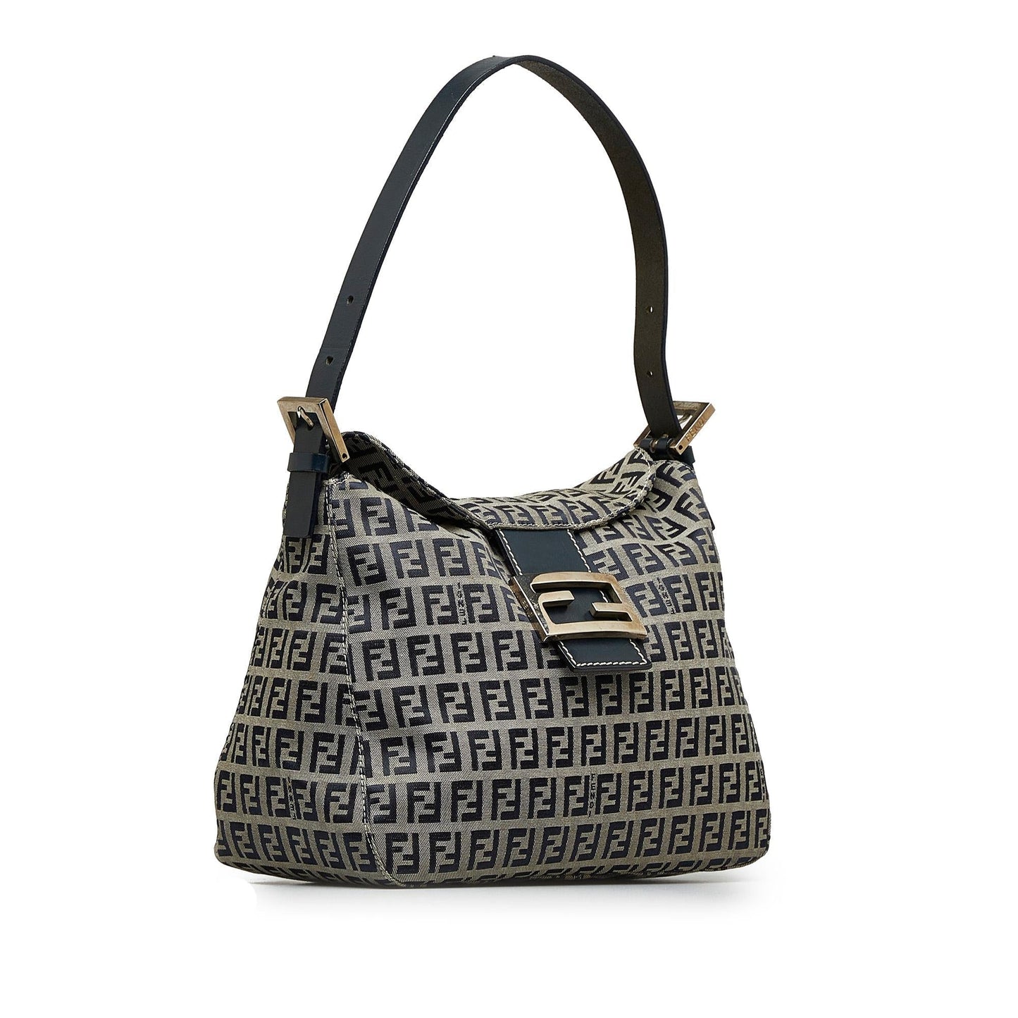 Fendi Zucchino Double Flap Shoulder Bag