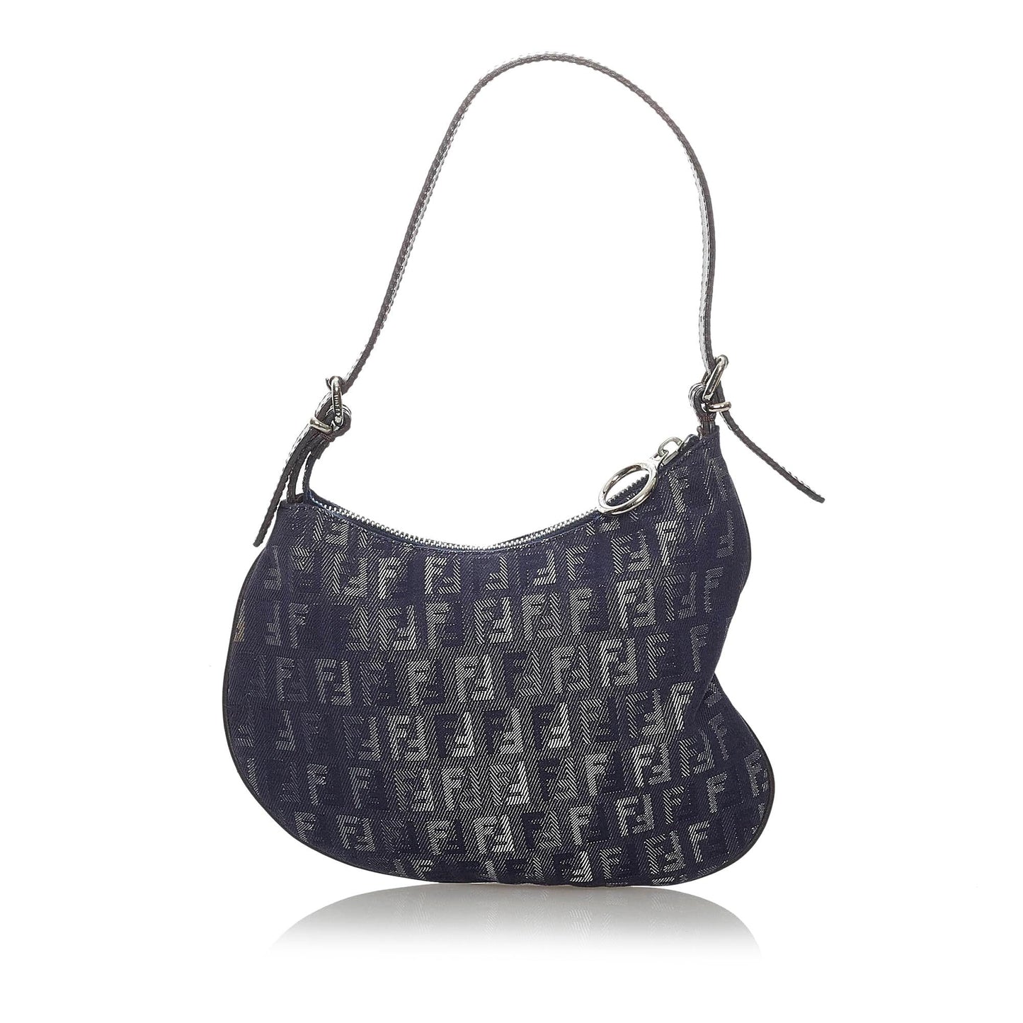 Fendi Zucchino Oyster Canvas Shoulder Bag (29702)