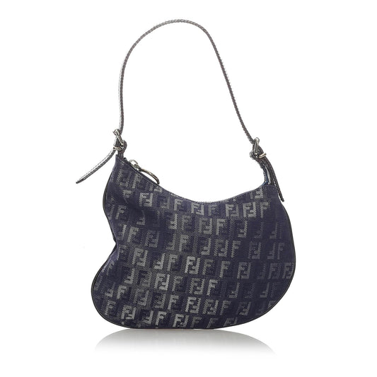 Fendi Zucchino Oyster Canvas Shoulder Bag (29702)