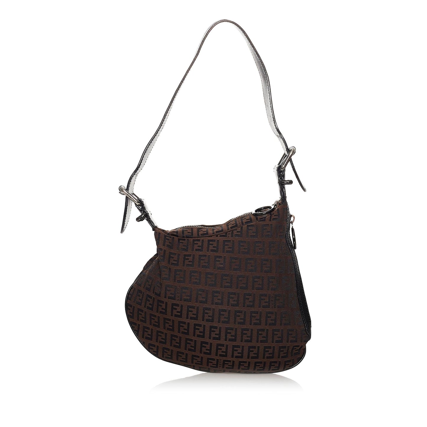 Fendi Zucchino Oyster Canvas Shoulder Bag (30243)