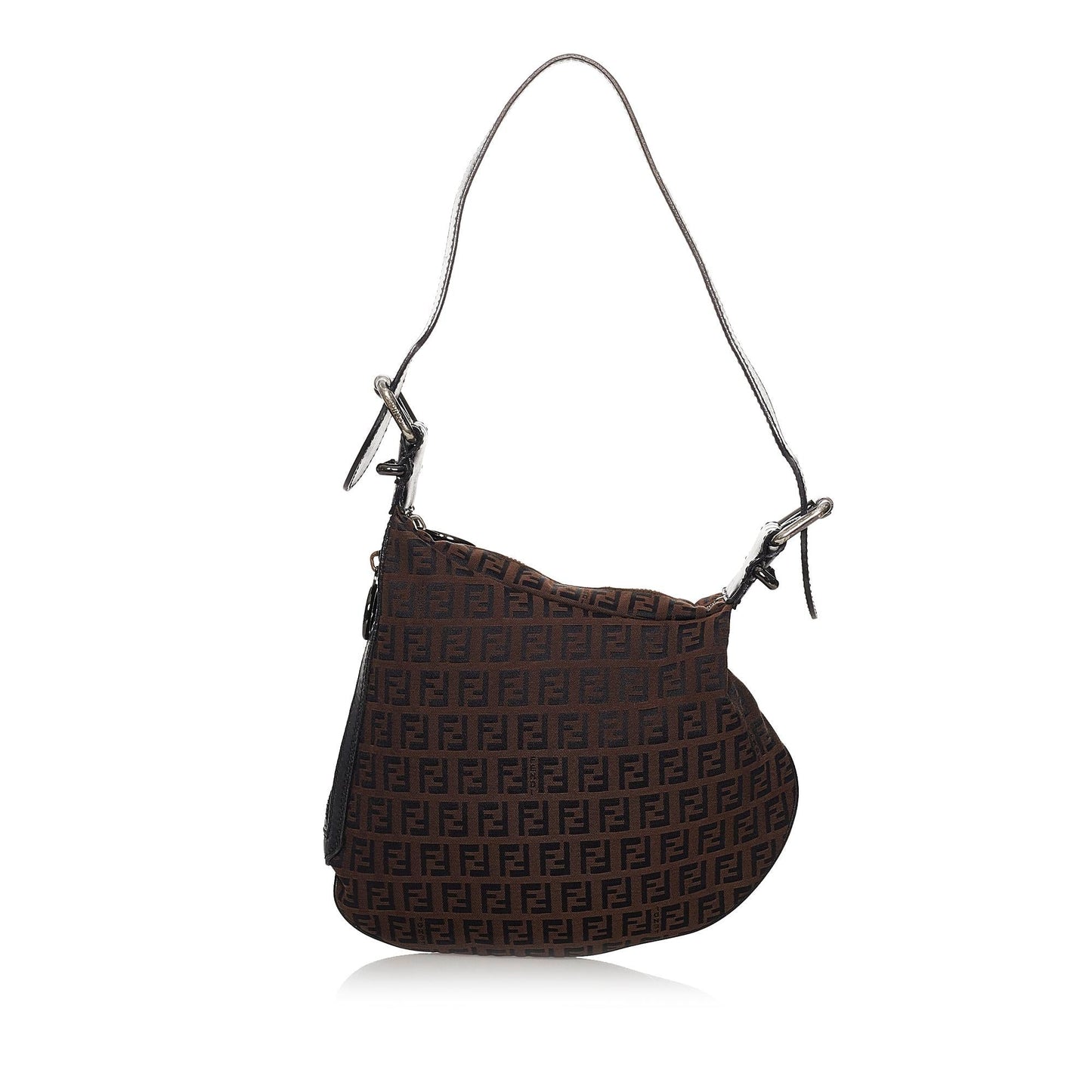 Fendi Zucchino Oyster Canvas Shoulder Bag (30243)
