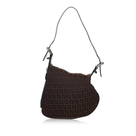 Fendi Zucchino Oyster Canvas Shoulder Bag (30243)