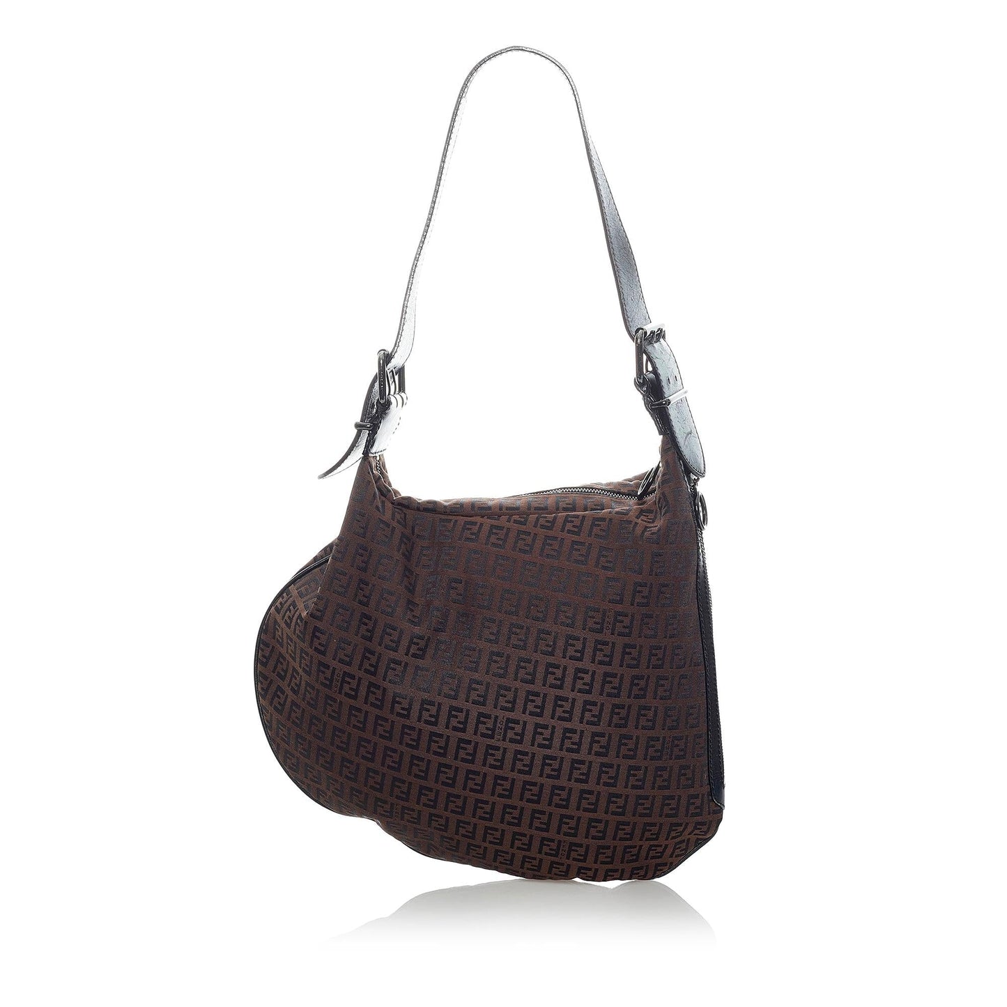 Fendi Zucchino Oyster Canvas Shoulder Bag (31334)
