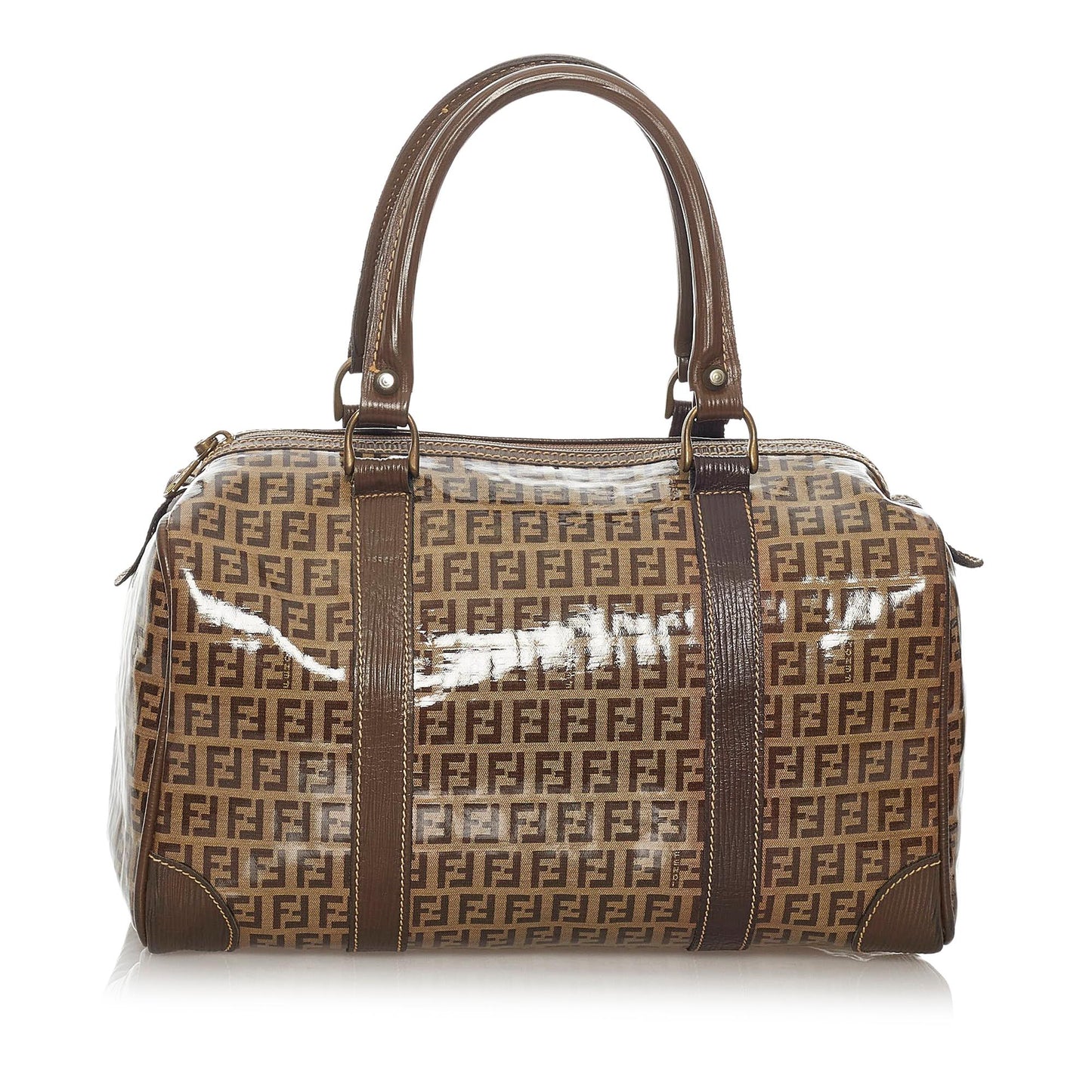 Fendi Zucchino Patent Leather Boston Bag (28254)
