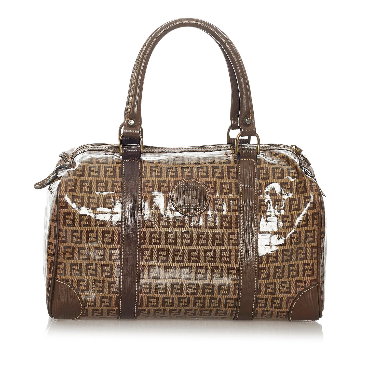 Fendi Zucchino Patent Leather Boston Bag (28254)