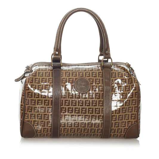 Fendi Zucchino Patent Leather Boston Bag (28254)