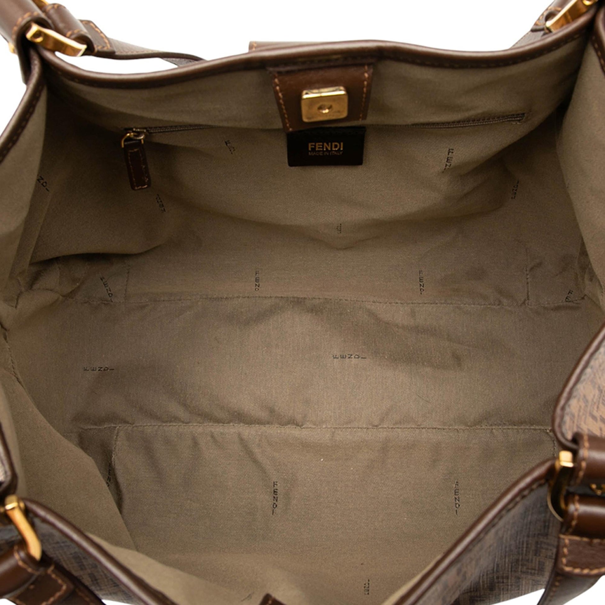 Fendi Large Zucca Canvas Chef Shoulder Bag