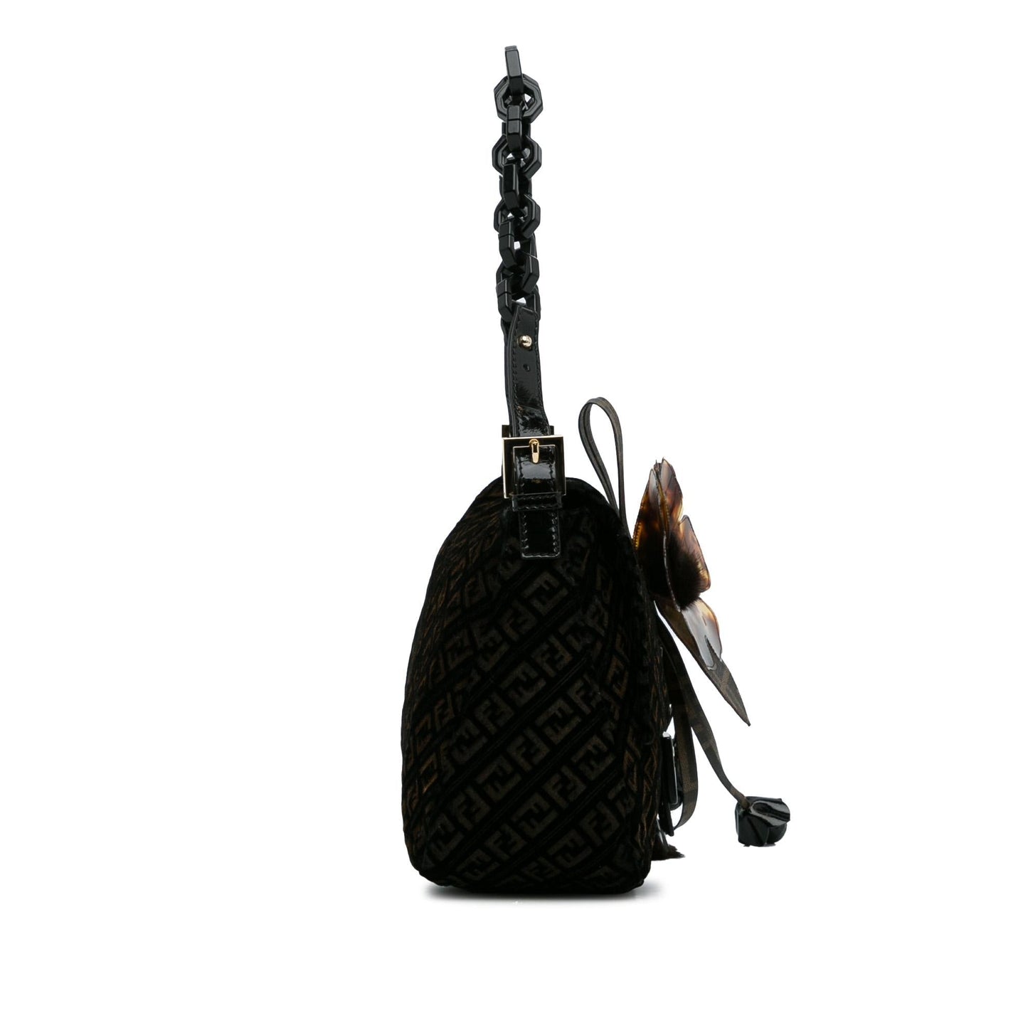 Fendi Zucchino Velvet Mamma Chain Shoulder Bag (c9W5EP)