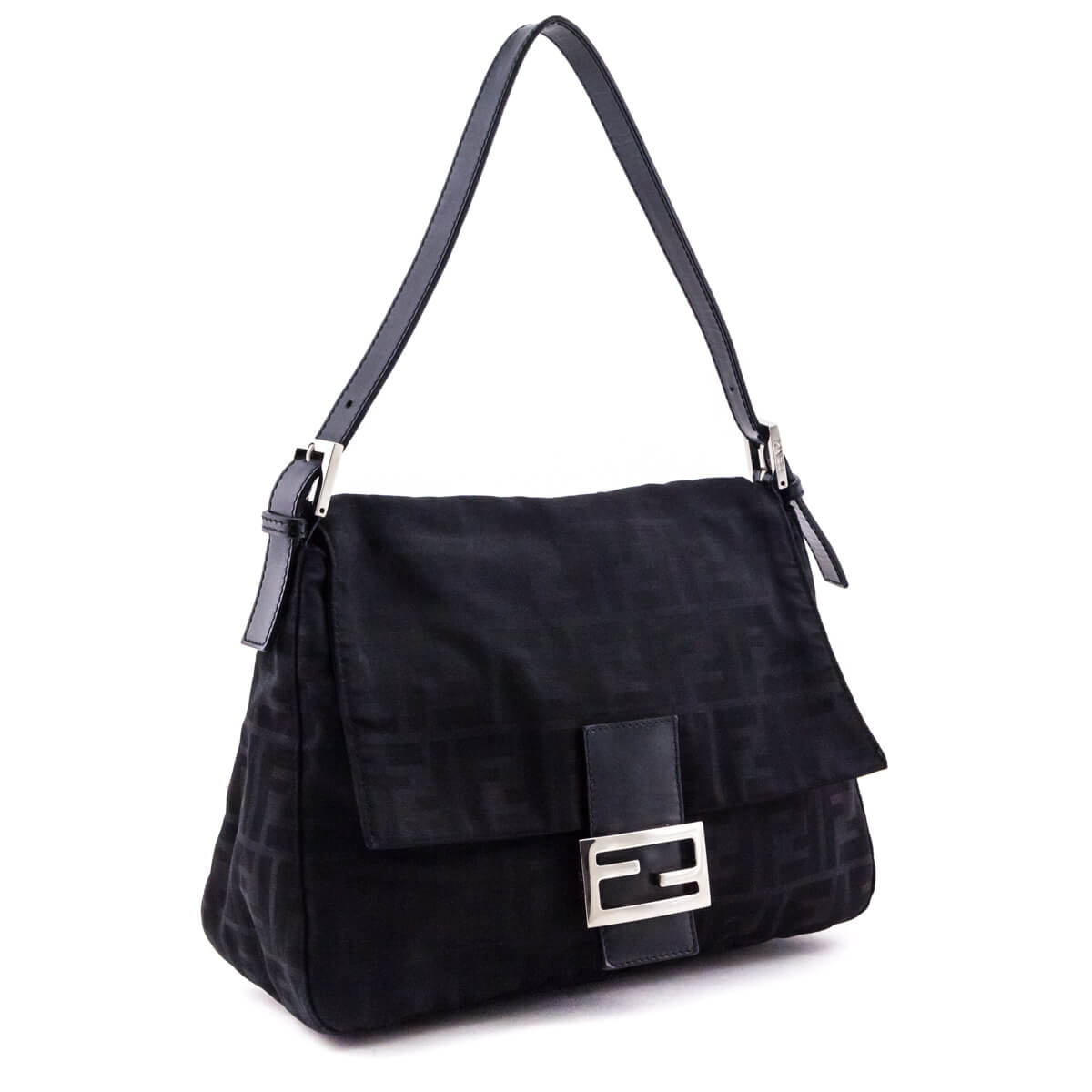 Fendi Black Zucca Mama Baguette
