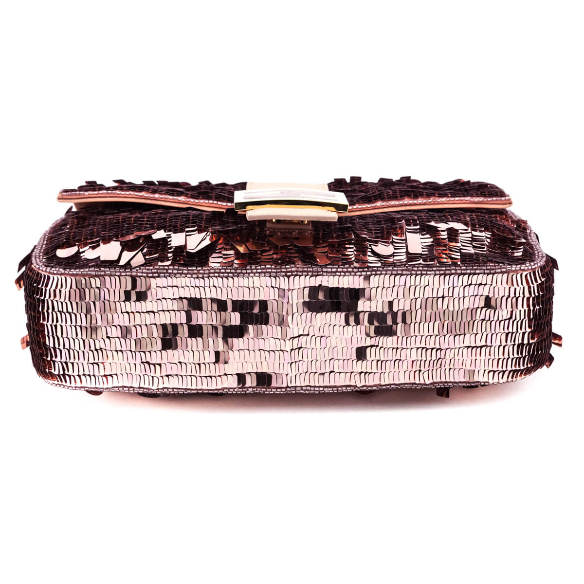 Fendi Pink Sequin Paillettes Vitello Grace Re-Edition Baguette