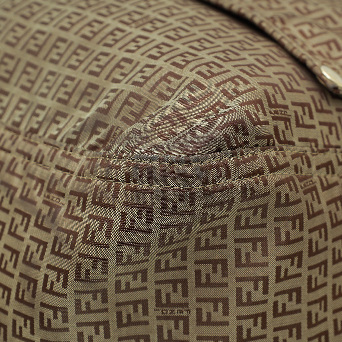 Fendi Brown Zucchino Nylon Shoulder Bag