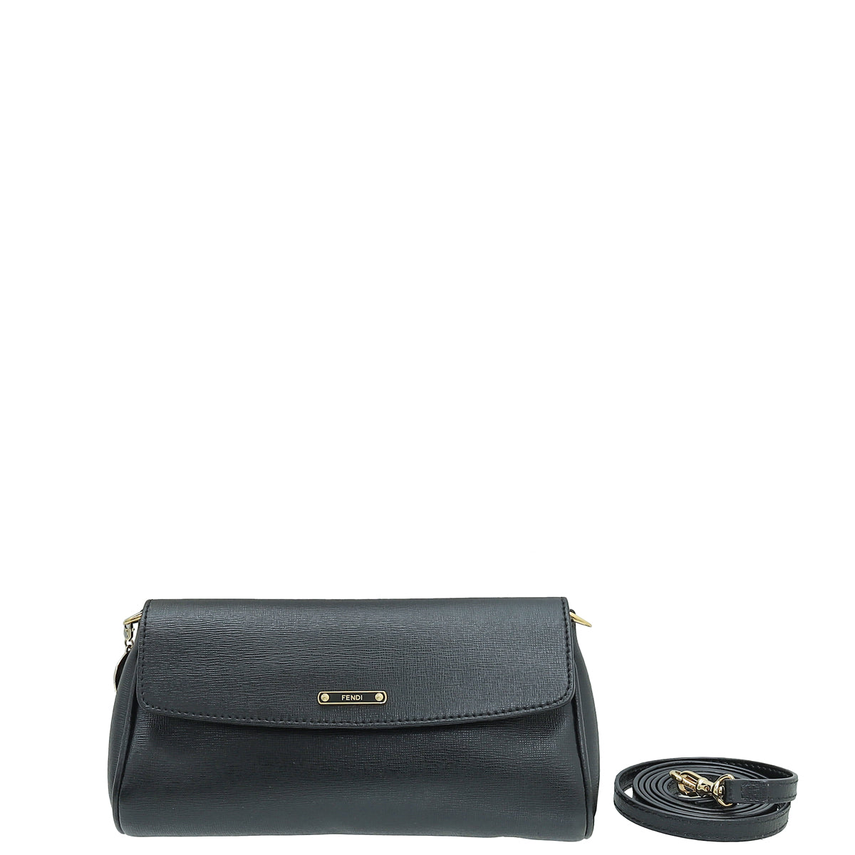 Fendi Black Crayons Pochette Bag W/ Charm
