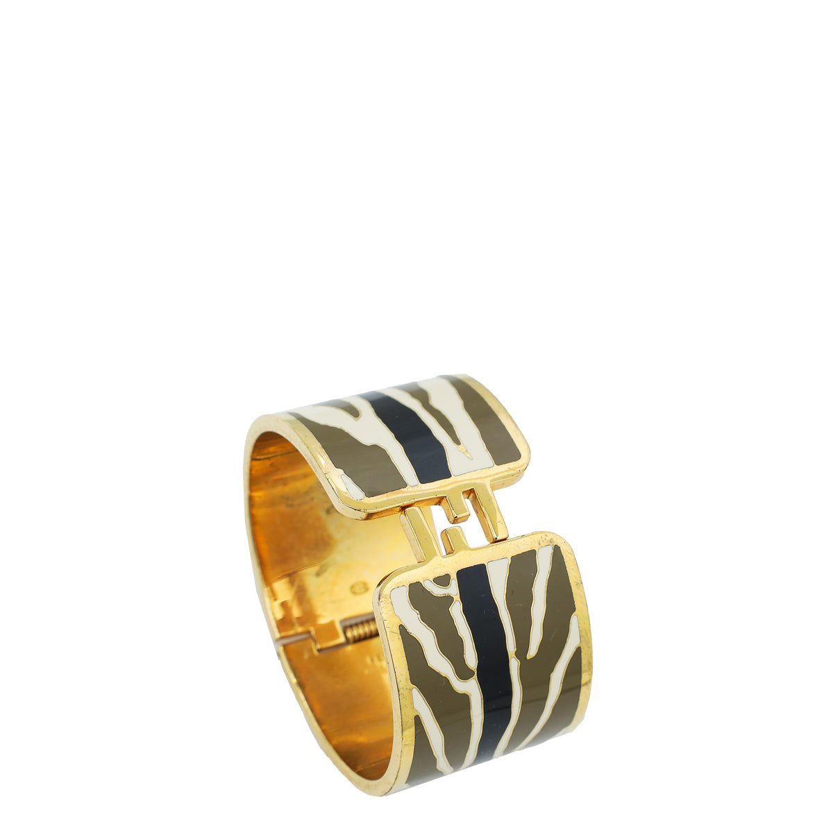 Fendi Tricolor Enamel Fendista Wide Bangle
