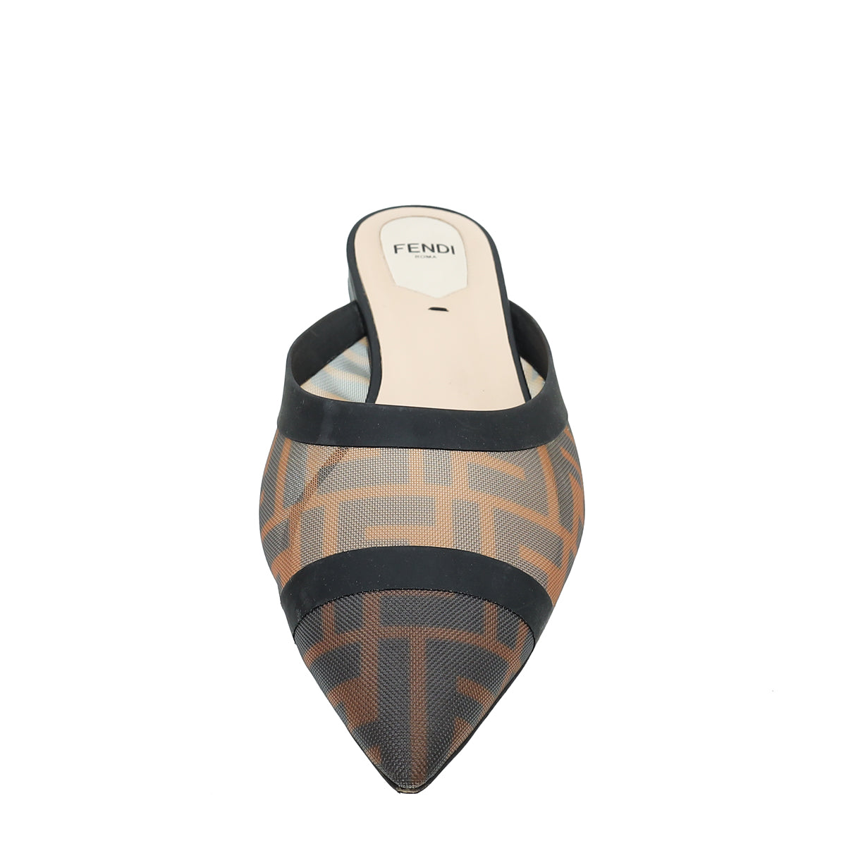 Fendi Bicolor Colibri FF Mesh Sabot Flat Mules 38