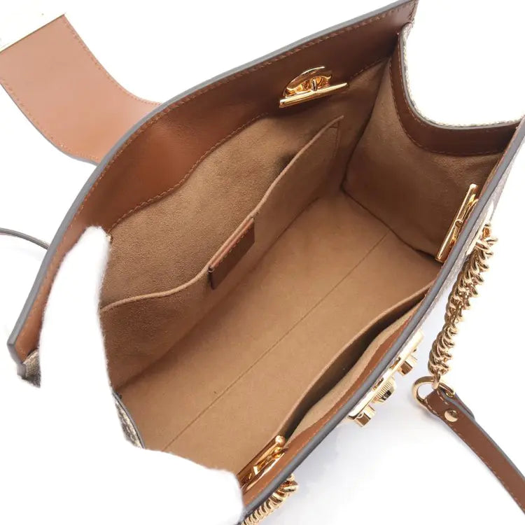 Gucci Padlock Canvas Chain Tote