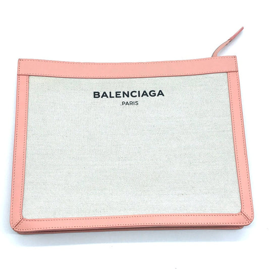 BALENCIAGA Clutch bag 410119 Canvas / leather Natural x pink Men's Women Classic unisex(Unisex)