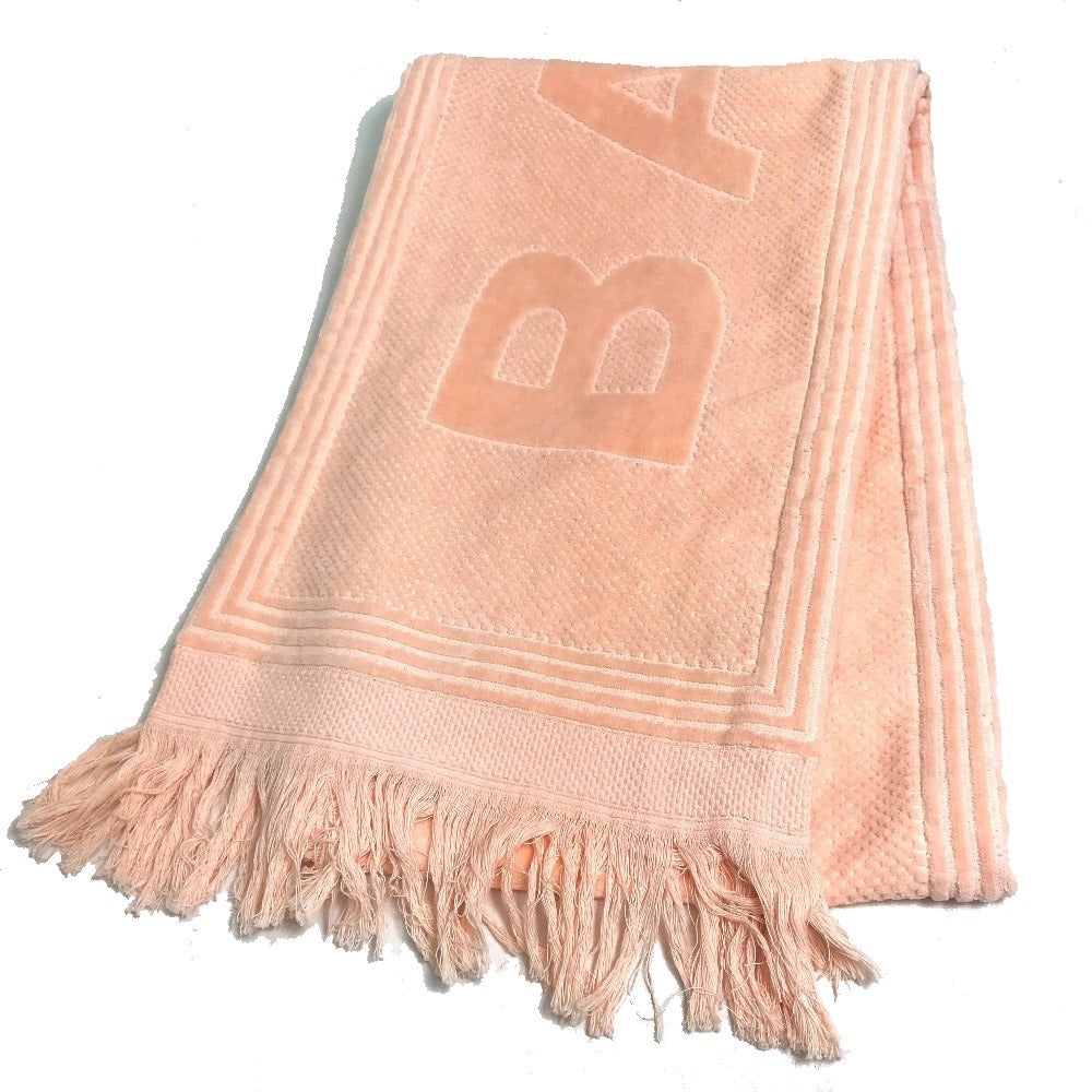 BALENCIAGA towel 535525 cotton Orange pink type Big logo unisex(Unisex) 30Ã200 cm