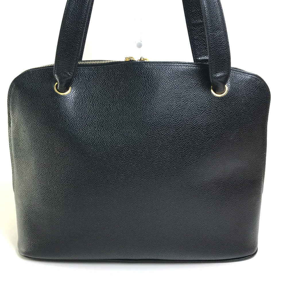 CHANEL Shoulder Bag Caviar skin black COCO Mark CC Women