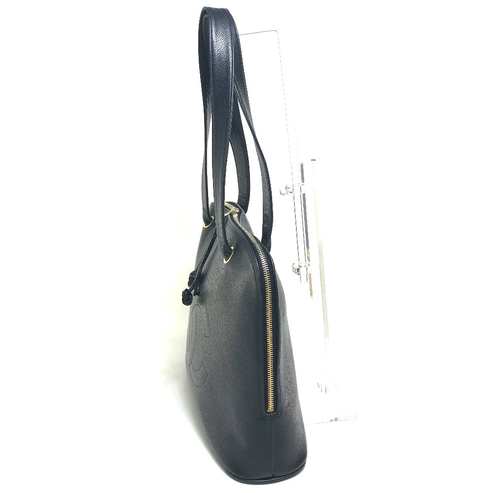 CHANEL Shoulder Bag Caviar skin black COCO Mark CC Women