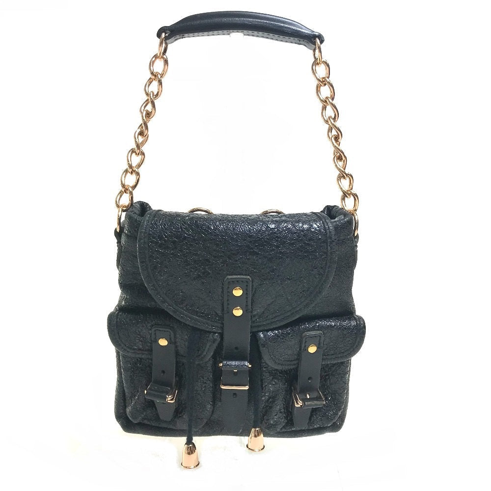 BALENCIAGA Handbag 128520 Embossed leather black One handle Chain Women