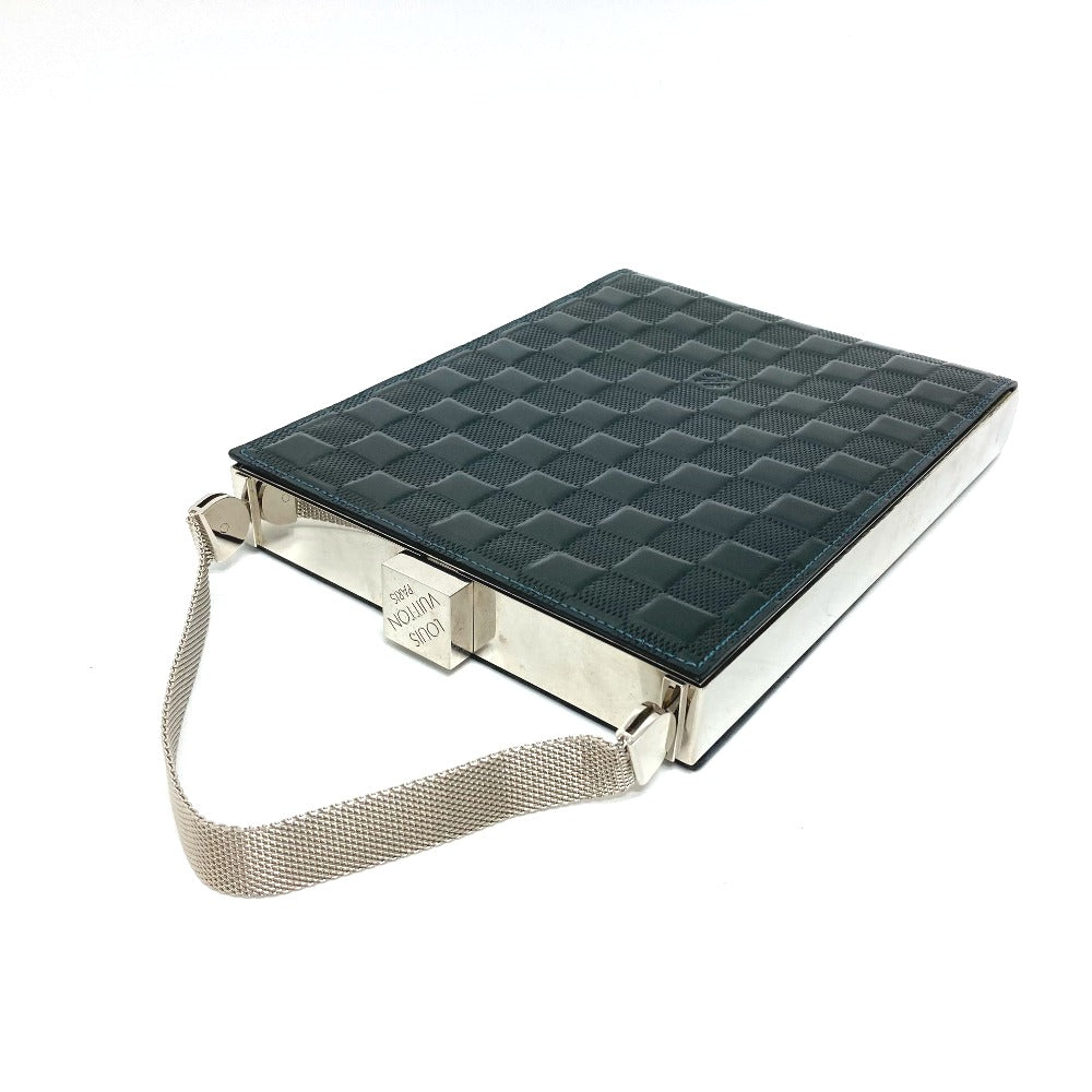 LOUIS VUITTON Handbag Patent Leather, Damier Vernis Dark green Damier Vernis Anju GM