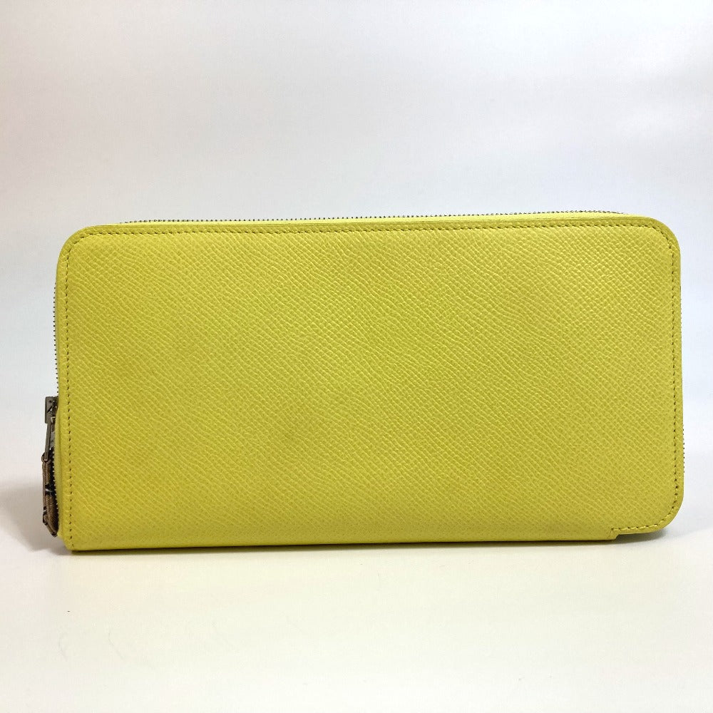 HERMES Long Wallet Purse Epsom yellow Silk in Azap Long Women
