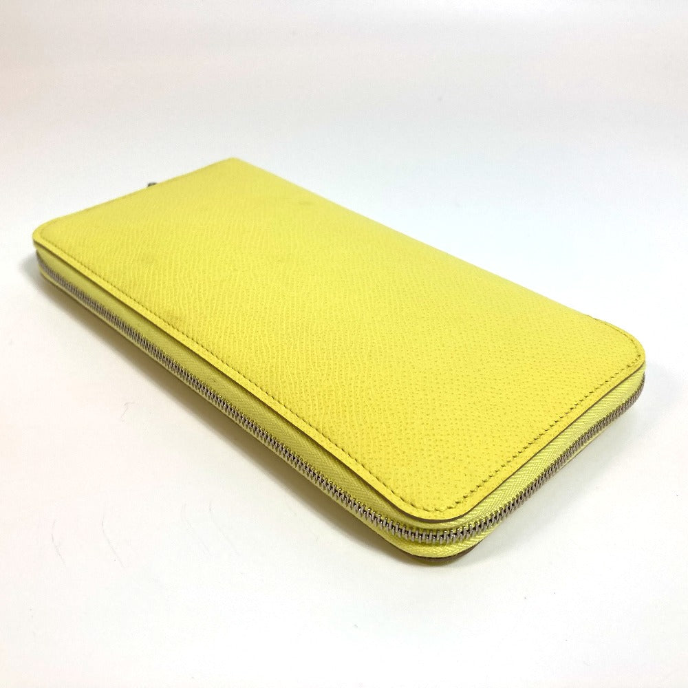 HERMES Long Wallet Purse Epsom yellow Silk in Azap Long Women