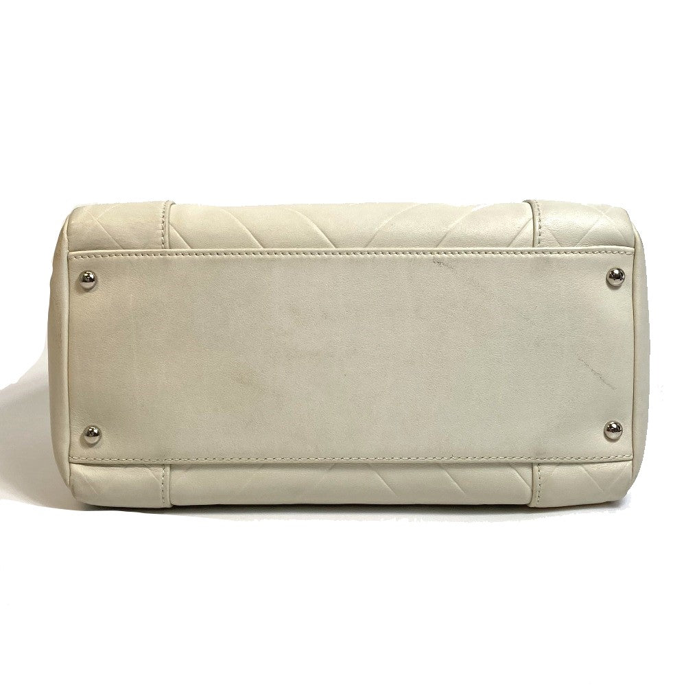 CHANEL Boston Duffel bag A30899 leather Ivory CCCOCO Mark Chevron Vstitch Women d