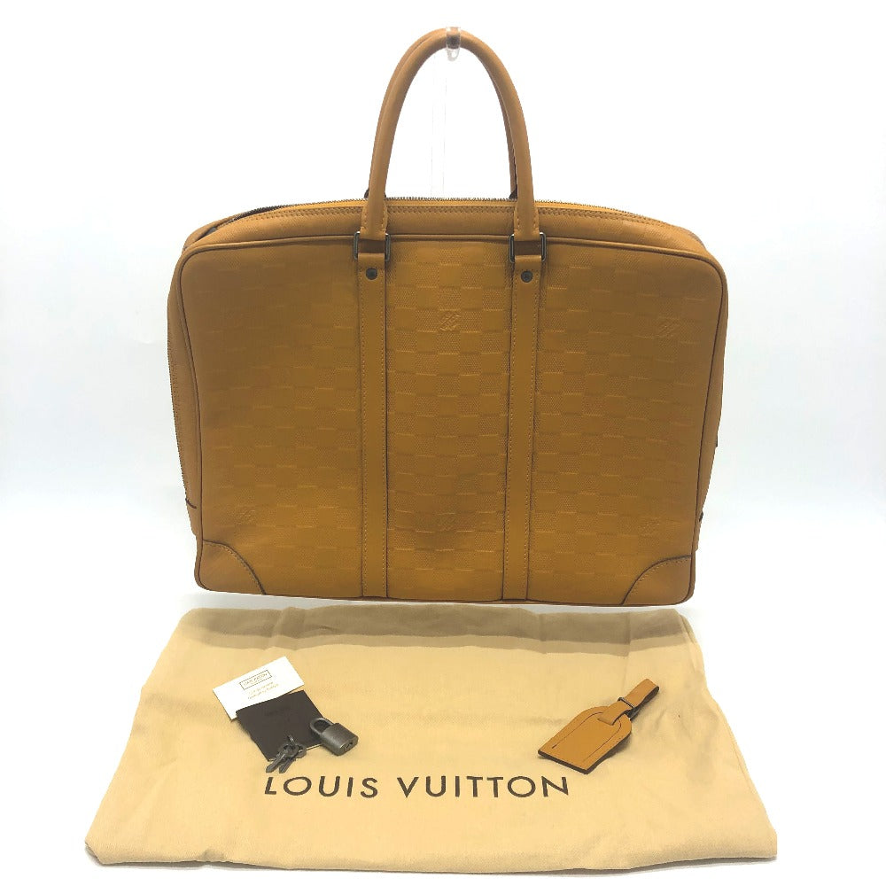 LOUIS VUITTON Business bag N41218 Damier Anfini Leather Yellow type Anfini Handbag Women