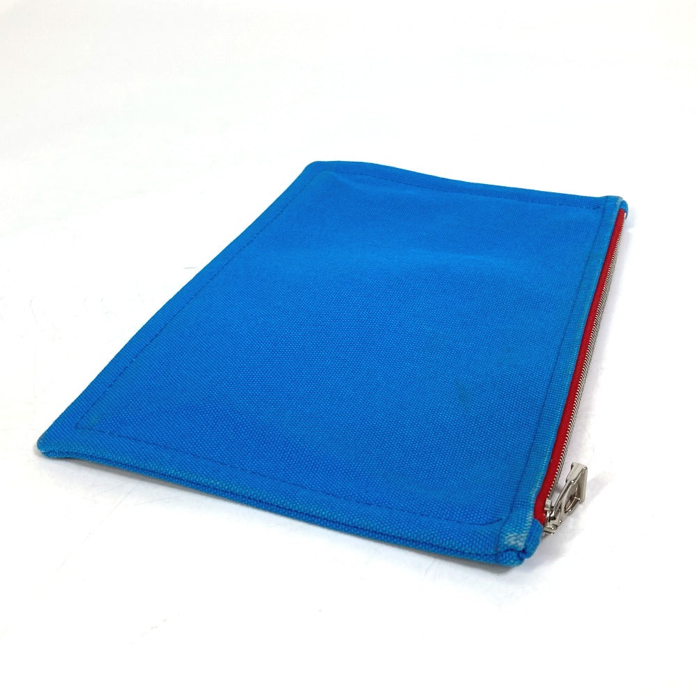 HERMES Pouch canvas Blue x red The King of Cats MITSOU Mitsu Cat Pouch Women