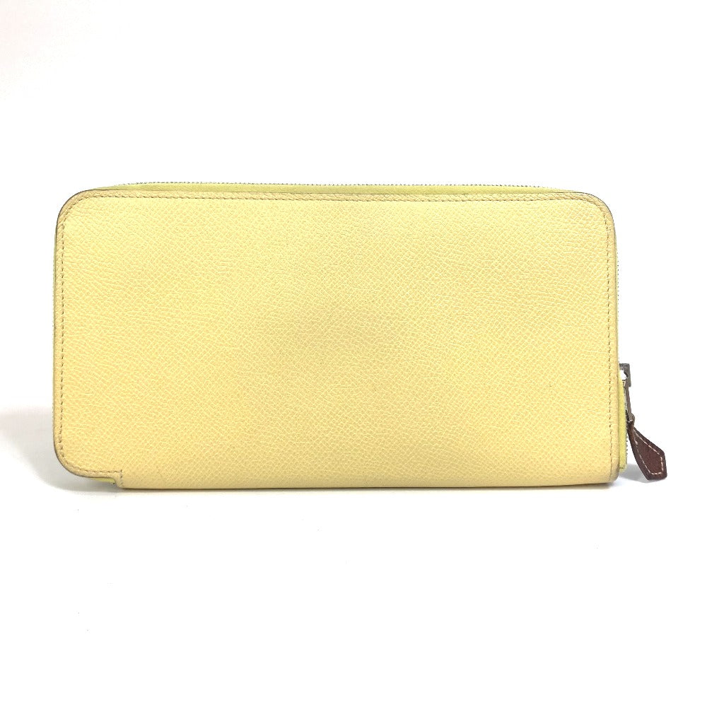 HERMES Long Wallet Purse leather yellow Azap long silk in Wallet