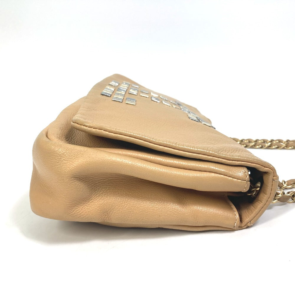 CHANEL Shoulder Bag lambskin beige CC COCO Mark WChain Bag Flap Women